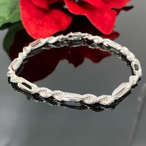 925 Sterling Silver Figarorope Bracelet